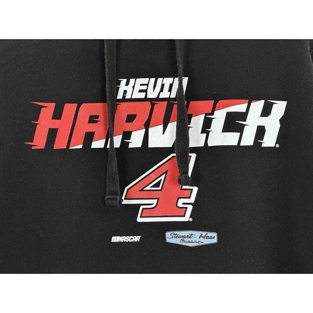 Kevin Harvick Hoodie - Mens L Black NASCAR Racing Racer‎ #4 Pullover Sweatshirt
